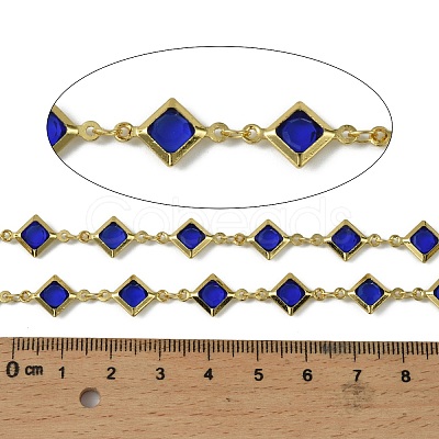 Brass Glass Rhombus Link Chains CHC-R001-05G-01-1