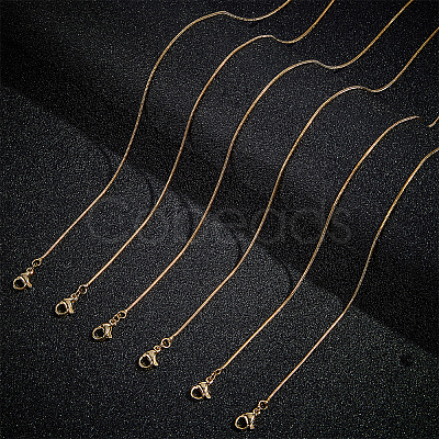 6Pcs Brass Snake Chain Necklaces Set for Men Women MAK-BBC0001-07-1