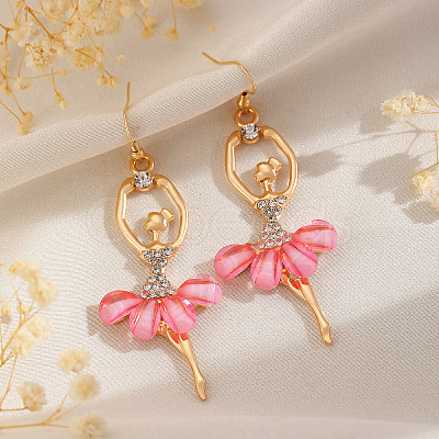 Alloy Rhinestone Dangle Earrings FS-WG8CE25-01-1