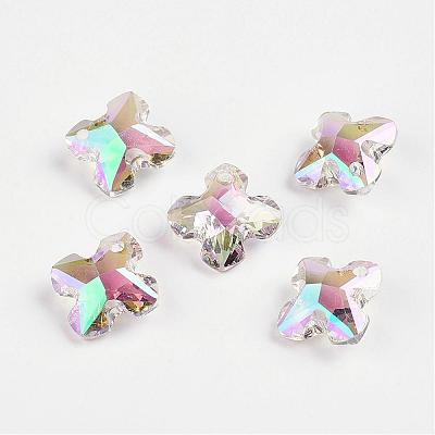 Faceted K9 Glass Charms EGLA-P026-A-1