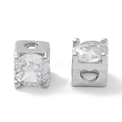 Rack Plating Brass Micro Pave Cubic Zirconia Beads KK-Z071-39P-1