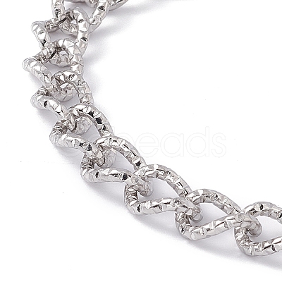 Tarnish Resistant 304 Stainless Steel Curb Chain Bracelet with Toggle Clasp for Women BJEW-E017-01P-1