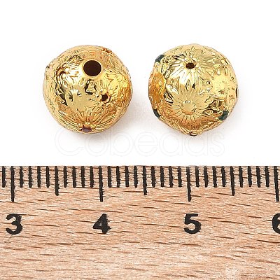 Brass Micro Pave Cubic Zirconia Beads KK-D224-13G-1