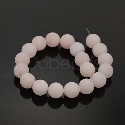 Frosted Natural Rose Quartz Round Bead Strands G-M272-06-12mm-1