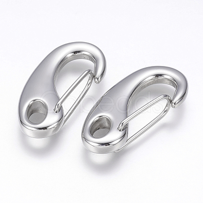 Tarnish Resistant 304 Stainless Steel Push Gate Snap Keychain Clasp Findings LS-STAS-G143-11B-1