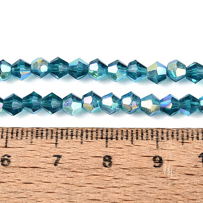AB Color Plated Transparent Glass Beads Strands GLAA-G127-01-02I-1