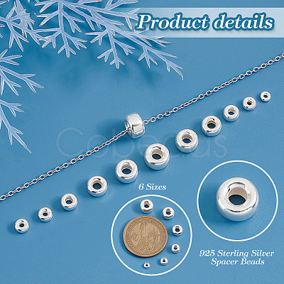 24Pcs 6 Style 925 Sterling Silver Spacer Beads STER--PH0001-25-1