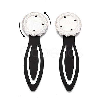 Alloy & Iron Bookmark Cabochon Settings PALLOY-N184-03S-1