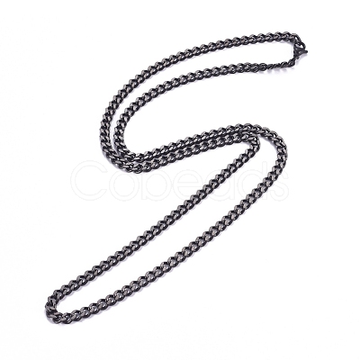 Men's 304 Stainless Steel Cuban Link Chain Necklaces X-NJEW-G340-07B-1
