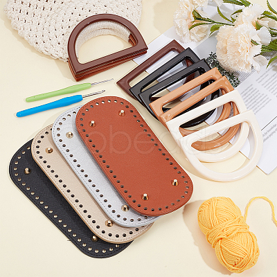 4Pcs 4 Colors PU Leather Oval Bottom FIND-CL0001-79B-1