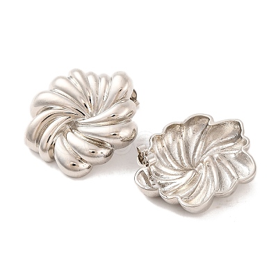 Brass Stud Earrings for Women EJEW-U015-05P-1