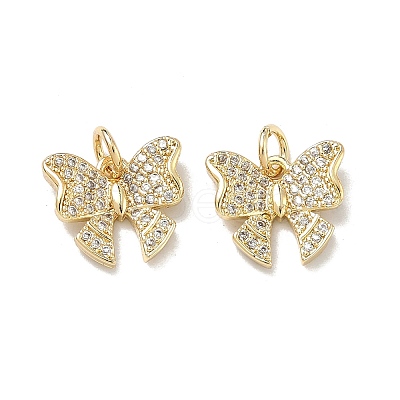 Brass Micro Pave Cubic Zirconia Pendants KK-D235-19G-05-1