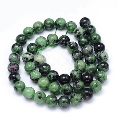 Round Natural Ruby in Zoisite Bead Strands X-G-F222-11-8mm-1