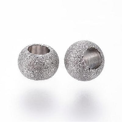 Tarnish Resistant 304 Stainless Steel Textured Spacer Beads STAS-P108-04P-1