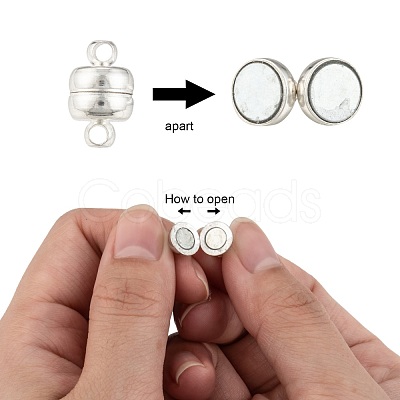 Platinum Brass Magnetic Clasps with Loops X-KK-MC020-NF-1