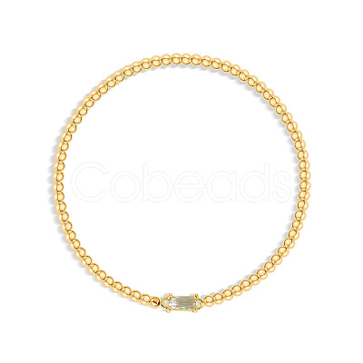 Birthstone 304 Stainless Steel Pave Cubic Zirconia Link Bracelets FS-WG4804B-01-1