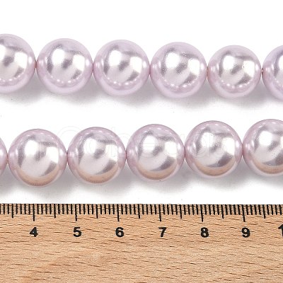 Electroplated Shell Pearl Beads Strands BSHE-G041-14mm-06-1
