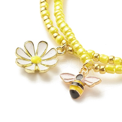 2Pcs Glass Seed Beaded Stretch Bracelets Set BJEW-JB08088-04-1