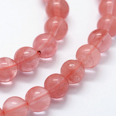 Cherry Quartz Glass Beads Strands X-G-I199-28-10mm-1