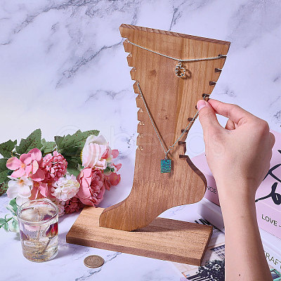 Wooden Anklets Display Stands ODIS-WH0025-224A-1