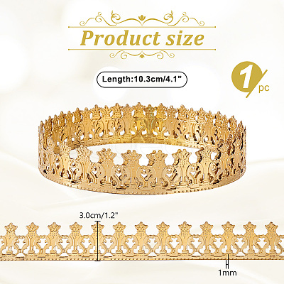 Crown Brass Ribbon for Lamp Cover Decoration AJEW-WH0348-381A-1
