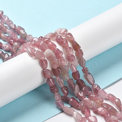 Natural Old Rose Madagascar Rose Quartz Beads Strands G-P497-01A-02-B-1