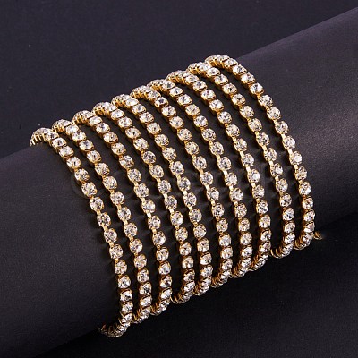 Brass Rhinestone Strass Chains CHC-T001-SS16-01C-1