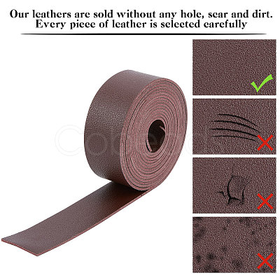 2M Flat Double Face Lychee Pattern Imitation Leather Band LC-WH0010-01A-02-1