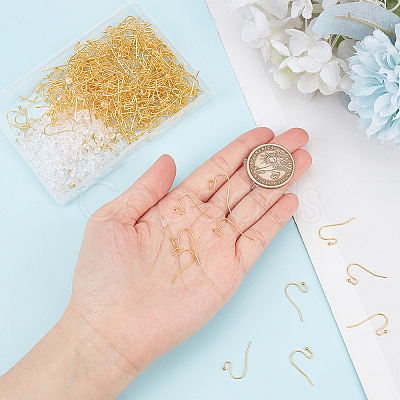 300Pcs Brass Earring Hooks KK-SP0001-35G-1