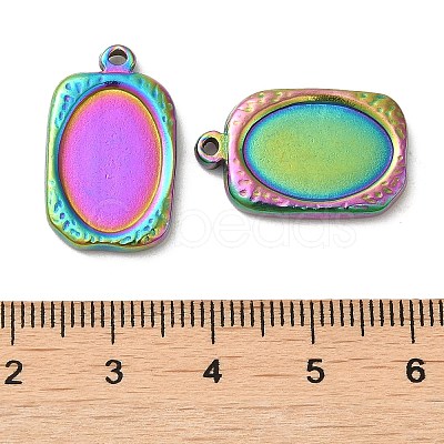 Ion Plating(IP) 304 Stainless Steel Pendant Cabochon Settings STAS-K267-02RC-1