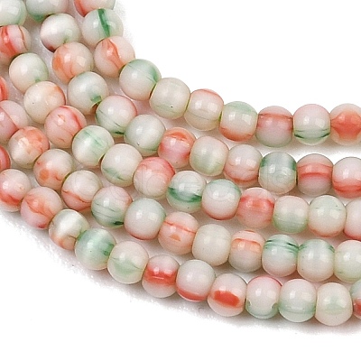 Glazed Porcelain Beads Strands PORC-P034-2mm-01-1
