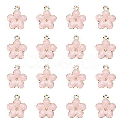 Light Gold Plated Alloy Enamel Pendants X-ENAM-R136-17C-1