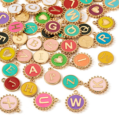 52Pcs 2 Styles Alloy Enamel Pendants FIND-TA0008-50-1