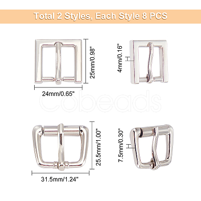 16Pcs 2 Shapes Alloy Adjustable Buckle FIND-WR0001-82P-1