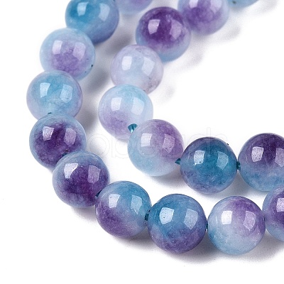 Dyed Natural White Jade Beads Strands X-G-T138-6mm-210-6-1