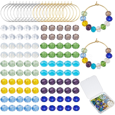 DIY Beaded Wine Glass Charm Tags Making Kit DIY-SC0018-78-1