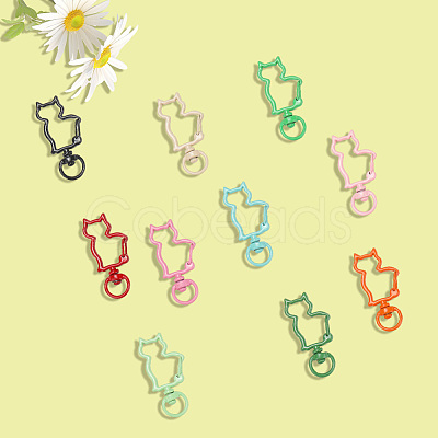 30Pcs Spray Painted Eco-Friendly Alloy Swivel Snap Hooks Clasps FIND-SC0016-41-1