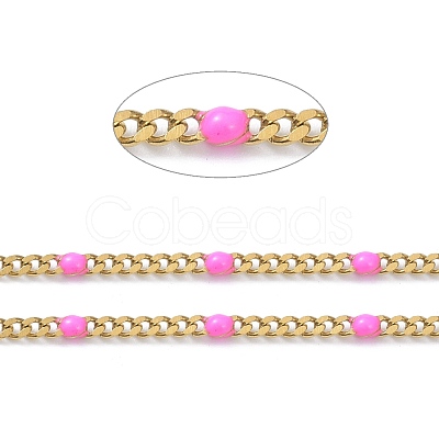 Ion Plating(IP) 304 Stainless Steel Enamel Curb Chains CHS-P013-01G-07-1