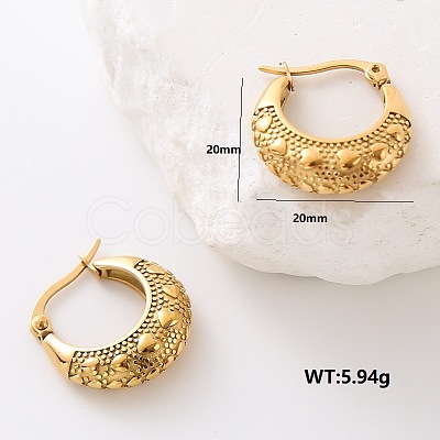 Stainless Steel Heart Hoop Earrings CQ6723-4-1
