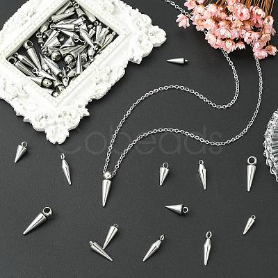 60Pcs 6 Styles 201/304 Stainless Steel Pendants STAS-CJ0002-93-1