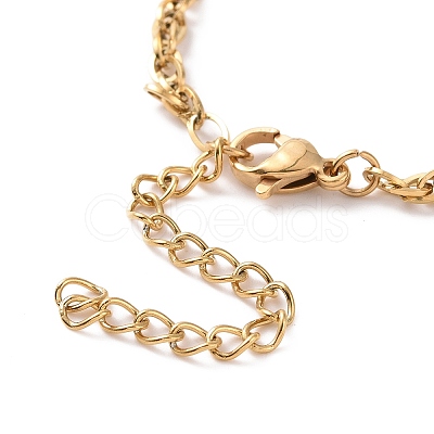 PVD Vacuum Plating 304 Stainless Steel Rope Chain Bracelet for Men Women BJEW-E031-12G-02-1