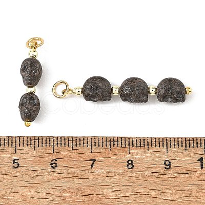 Halloween Handmade Porcelain & Electroplate Non-magnetic Synthetic Hematite Pendants PALLOY-JF06071-02-1