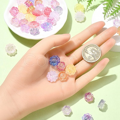 40Pcs 10 Styles Transparent Spray Painted Glass Beads GLAA-YW0003-84-1