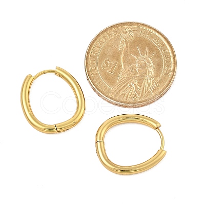 PVD Vacuum Plating 202 Stainless Steel Huggie Oval Hoop Earrings EJEW-H003-07G-06-1