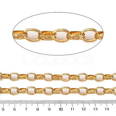 304 Stainless Steel Textured Rolo Chains STAS-P386-08G-1