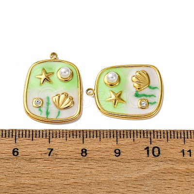 304 Stainless Steel Enamel Pendants X1-STAS-L299-18G-02-1