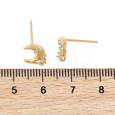 SHEGRACE Brass Micro Pave Cubic Zirconia Stud Earrings XGRQ4N353-703G-1