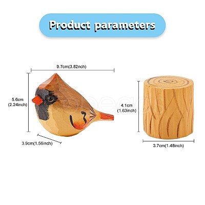 Wooden Birds and Tree Stump Ornaments JX722A-1