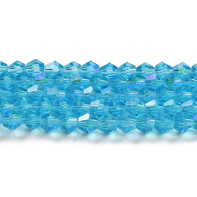 Transparent Electroplate Glass Beads Strands GLAA-F029-4mm-D19-1