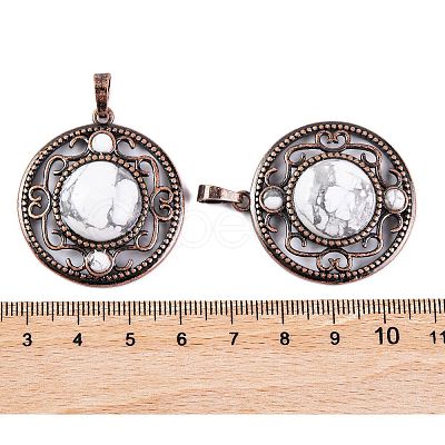 Natural Howlite Pendants G-Q158-03-03-1